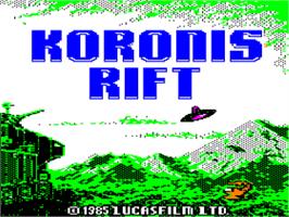 Title screen of Koronis Rift on the Apple II.