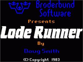Title screen of Lode Runner on the Apple II.