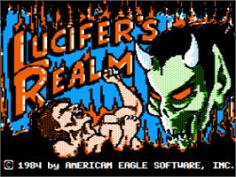 Title screen of Lucifer's Realm on the Apple II.