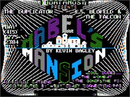 Title screen of Mabel's Mansion on the Apple II.