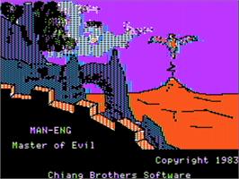 Title screen of Man-eng - Master Of Evil on the Apple II.
