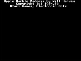 Title screen of Marble Madness on the Apple II.