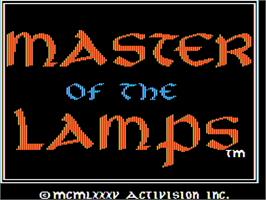 Title screen of Master of the Lamps on the Apple II.
