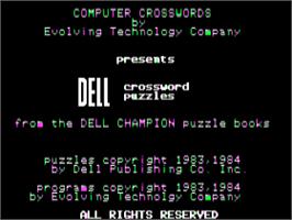 Title screen of Mickey's Crossword Puzzle Maker on the Apple II.