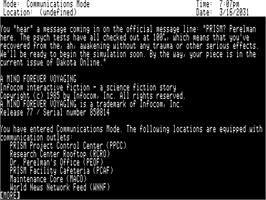Title screen of Mind Forever Voyaging, A on the Apple II.