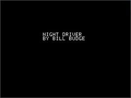 Title screen of Night Driver on the Apple II.