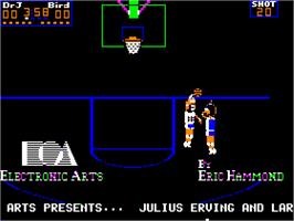 Title screen of One-on-One on the Apple II.