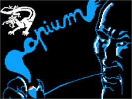 Title screen of Opium on the Apple II.