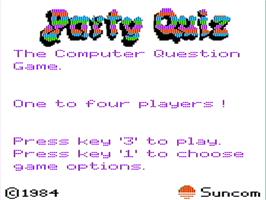 Title screen of PQ: The Party Quiz Game on the Apple II.
