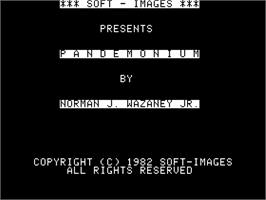 Title screen of Pandemonium on the Apple II.
