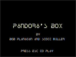 Title screen of Pandora's Box on the Apple II.