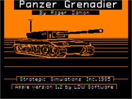 Title screen of Panzer Grenadier on the Apple II.
