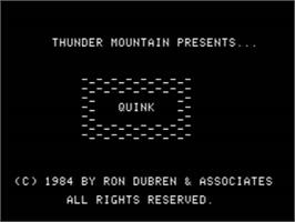 Title screen of Quink on the Apple II.