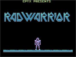Title screen of Rad Warrior on the Apple II.