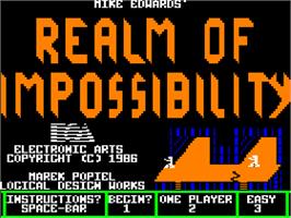 Title screen of Realm Of Impossibility on the Apple II.