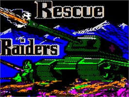Title screen of Rescue Raiders on the Apple II.