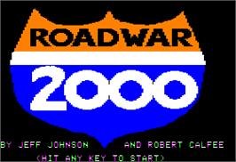 Title screen of Roadwar 2000 on the Apple II.