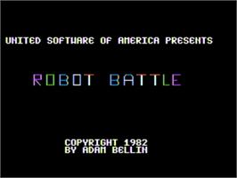 Title screen of Robot Battle on the Apple II.