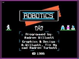 Title screen of Robotics on the Apple II.