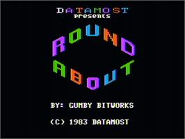 Title screen of Round About on the Apple II.