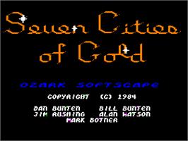 Title screen of Seven Cities Of Gold, The on the Apple II.