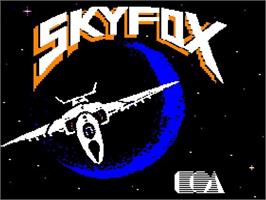 Title screen of Skyfox on the Apple II.
