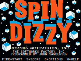 Title screen of Spindizzy on the Apple II.