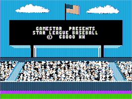 Title screen of Star League Baseball on the Apple II.
