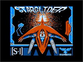 Title screen of Starglider on the Apple II.