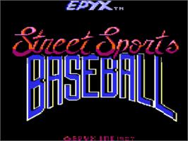 Title screen of Street Sports Baseball on the Apple II.