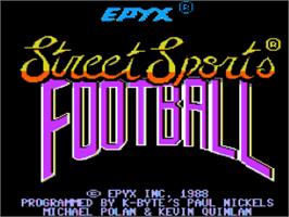 Title screen of Street Sports Football on the Apple II.