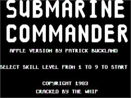 Title screen of Submarine Commander on the Apple II.