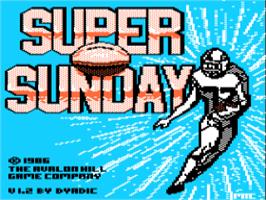 Title screen of Super Sunday on the Apple II.