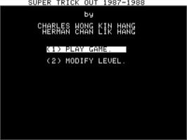 Title screen of Super Trick Out on the Apple II.