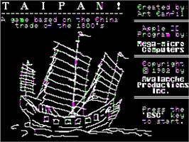 Title screen of Taipan on the Apple II.