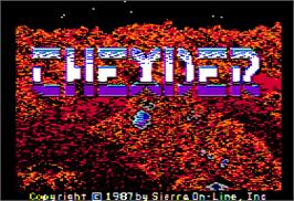 Title screen of Thexder on the Apple II.