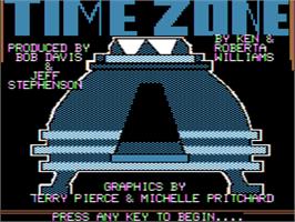 Title screen of Time Zone on the Apple II.