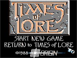 Title screen of Times Of Lore on the Apple II.
