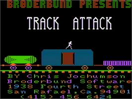 Title screen of Track Attack on the Apple II.