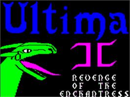 Title screen of Ultima 2 - Revenge Of The Enchantress on the Apple II.