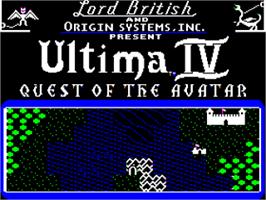 Title screen of Ultima 4 - Quest Of The Avatar on the Apple II.