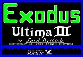 Title screen of Ultima III: Exodus on the Apple II.