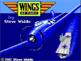 Title screen of Wings Of Fury on the Apple II.