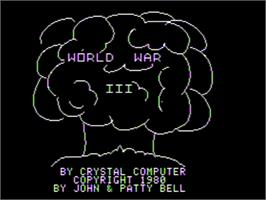 Title screen of World War 3 on the Apple II.