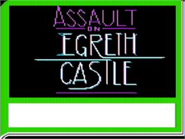 Title screen of ZorkQuest - Assault on Egreth Castle on the Apple II.