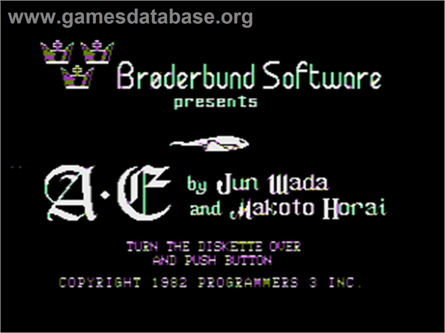 A.E. - Apple II - Artwork - Title Screen