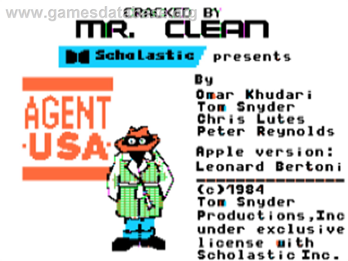 Agent USA - Apple II - Artwork - Title Screen