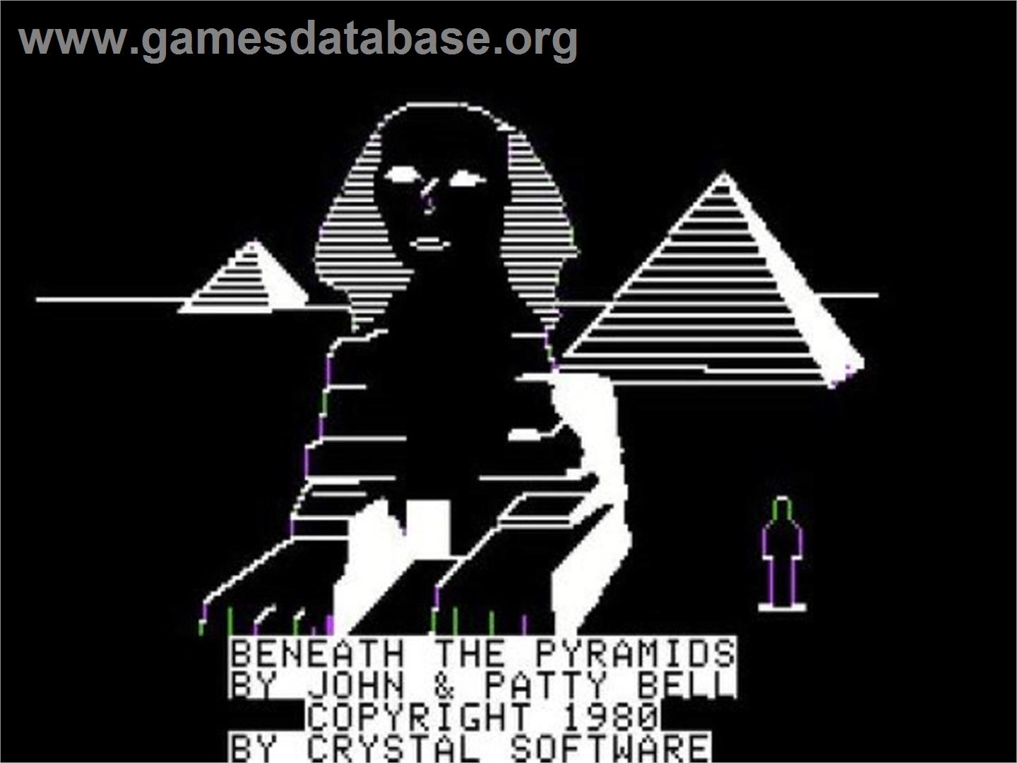 Beneath The Pyramids - Apple II - Artwork - Title Screen