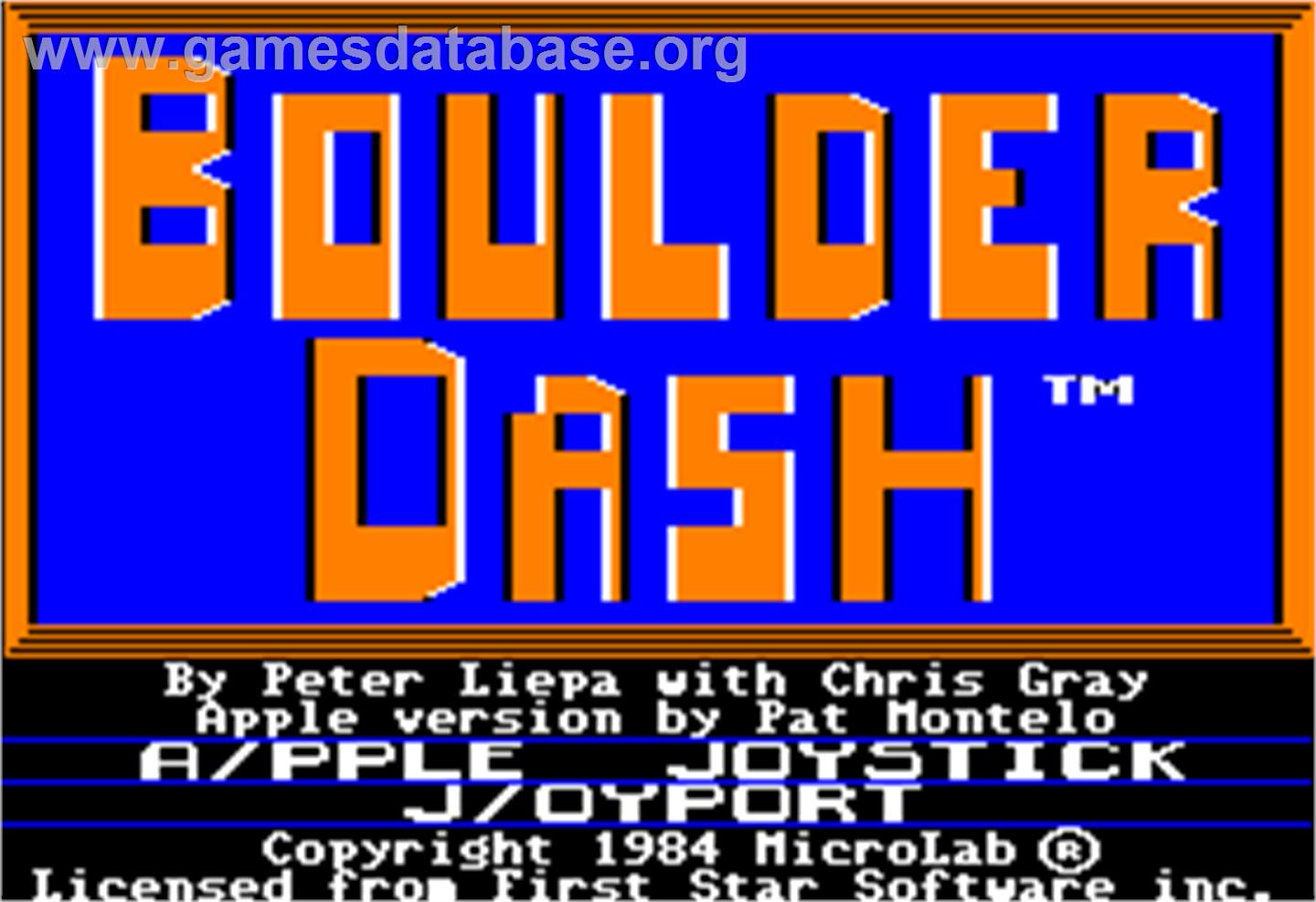 Boulder Dash - Apple II - Artwork - Title Screen