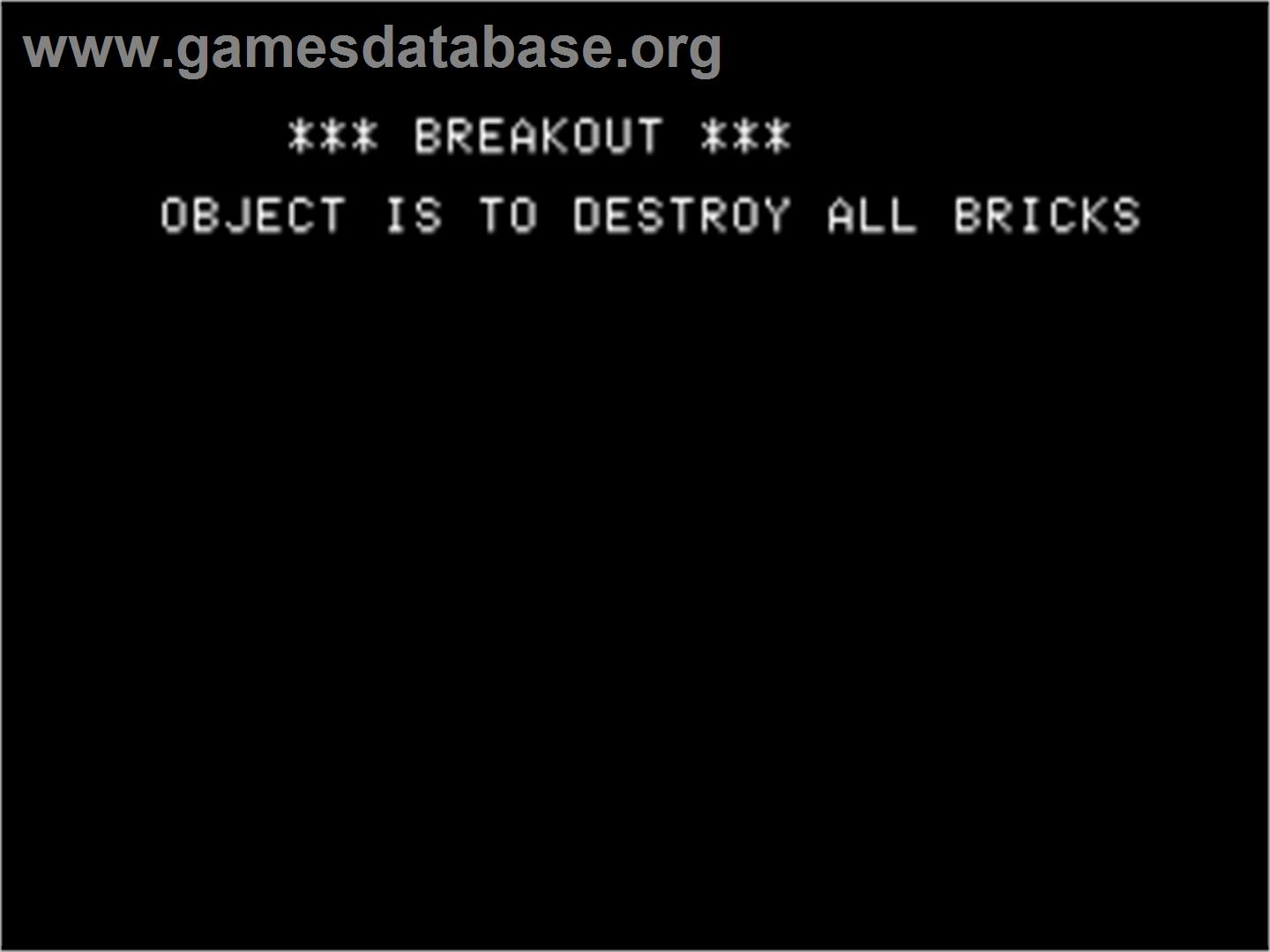 Breakout - Apple II - Artwork - Title Screen